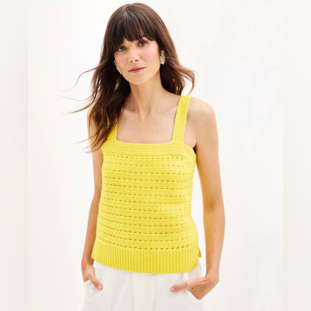 NEW Sonoma Goods For Life Squareneck Crochet Sweater Tank Top‎